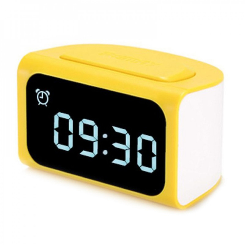 Настольные часы будильник REMAX RM-C05 USB HUB 4xUSB (Желто-белые)