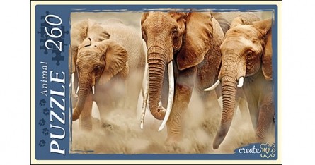 Пазлы 260 элементов Бегущие Слоны