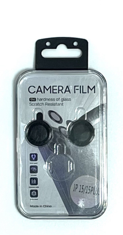Защитное стекло для камеры линза для Apple iPhone 15 / 15 Plus (Черный)