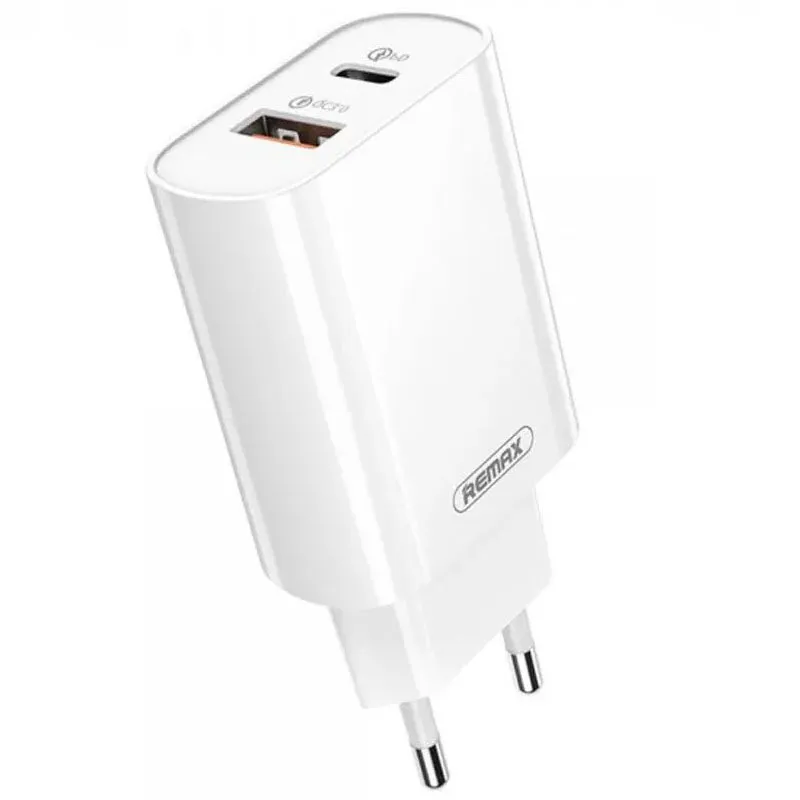 Сетевое зарядное устройство 2 в 1 REMAX Jane RP-U37 Series 2USB QC+PD Fast Charging кабель Lightning