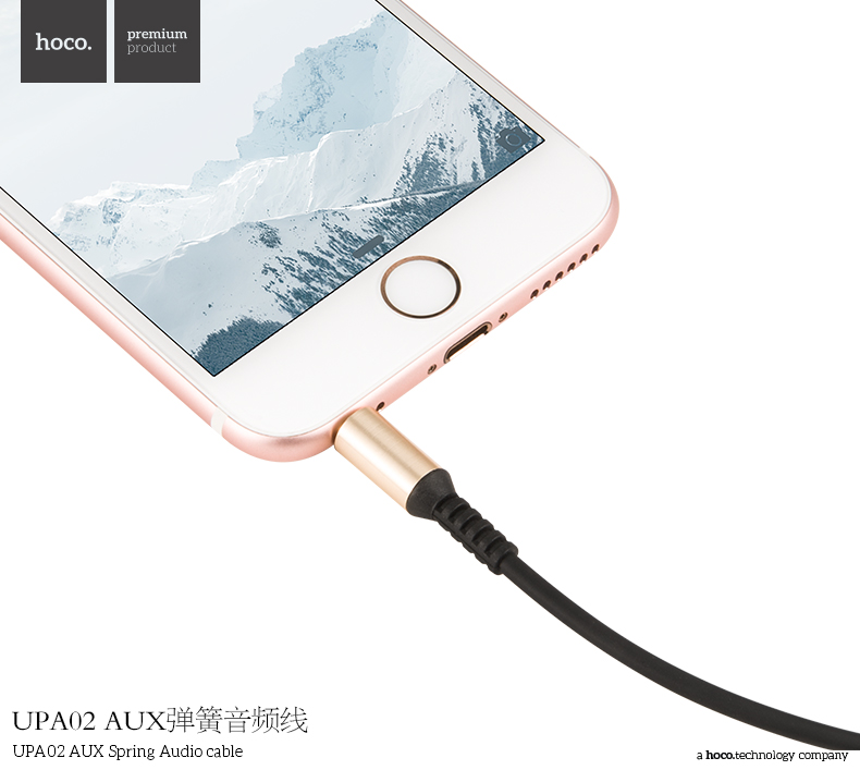 Кабель AUX Hoco UPA02 AUX Spring Audio cable 2m (with Mic)