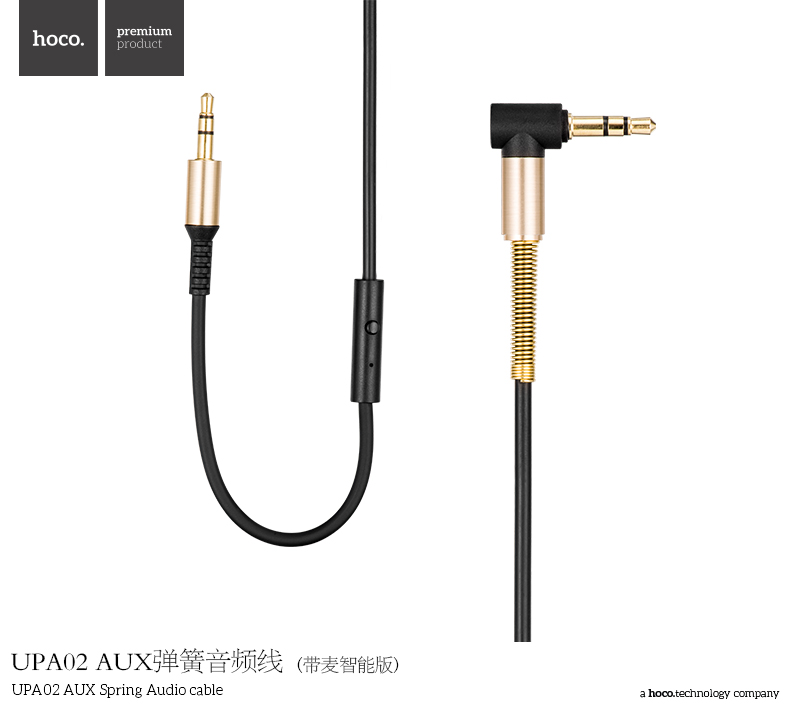 Кабель AUX Hoco UPA02 AUX Spring Audio cable 2m (with Mic)