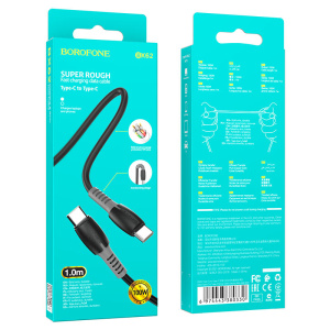 Кабель Borofone BX62 USB 3.0A PD 100W для Type-C Type-C 1м (Черный)