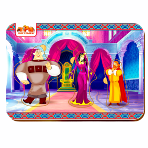 Рамка-вкладыш деревянная "Три богатыря. Добрыня, Шамаханская царица и Князь"