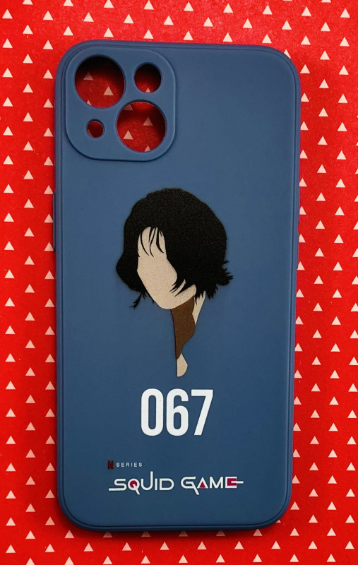 Накладка силиконовая с принтом Игра в кальмара для iPhone 13