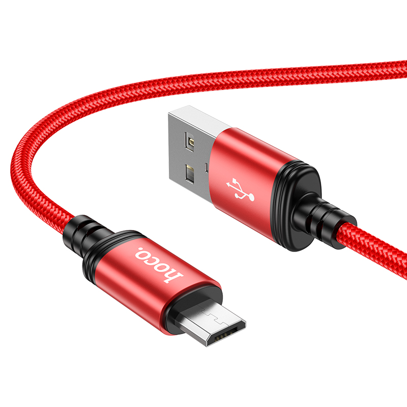 Кабель нейлоновый Hoco X89 2.4A Micro USB 1м (Красный)