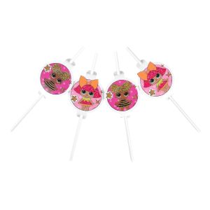 Трубочки бумажные Куклы ЛОЛ 4 шт