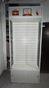 Металлопрофильные витрины белые