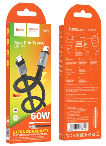 Кабель Hoco X85 USB 3.0A 60W для Type-C Type-C 1м (Черный)
