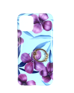 Накладка силиконовая для iPhone 12 mini Розовые цветы