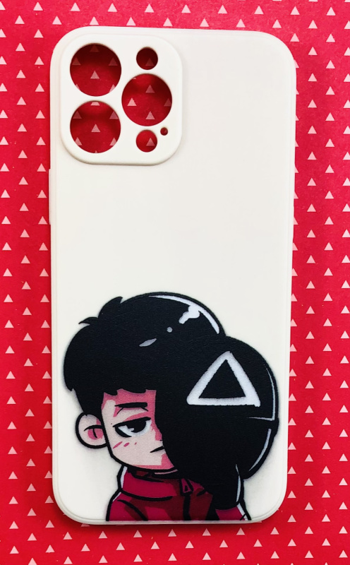 Накладка силиконовая с принтом Игра в кальмара для iPhone 13 Pro Max