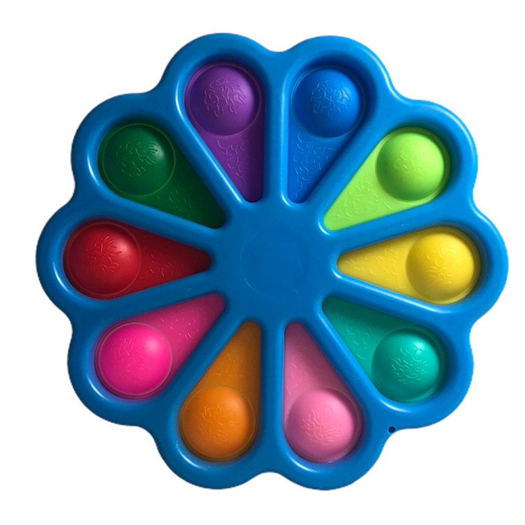 Антистресс пупырка "Pop it" круг из лепестков с цветными кнопками