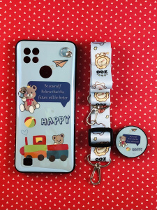 Накладка силиконовая Паровозик 2 в 1 (попсокет лента) для Realme C21