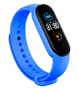 Силиконовый ремешок для фитнес-браслета Xiaomi Mi Bаnd 5 / 6 (Синий)