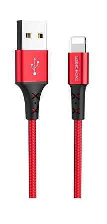 Кабель Borofone BX20 USB 2.0A для Lightning 8-pin 1м (Красный)