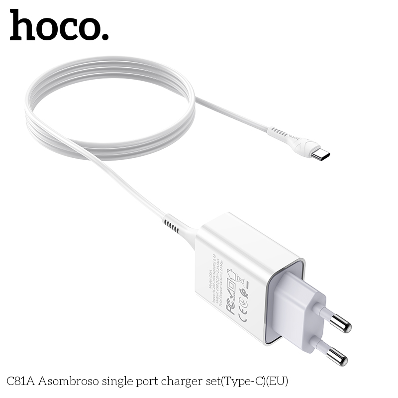 Сетевое зарядное устройство 2 в 1 Hoco C81A Asombroso single port charger set