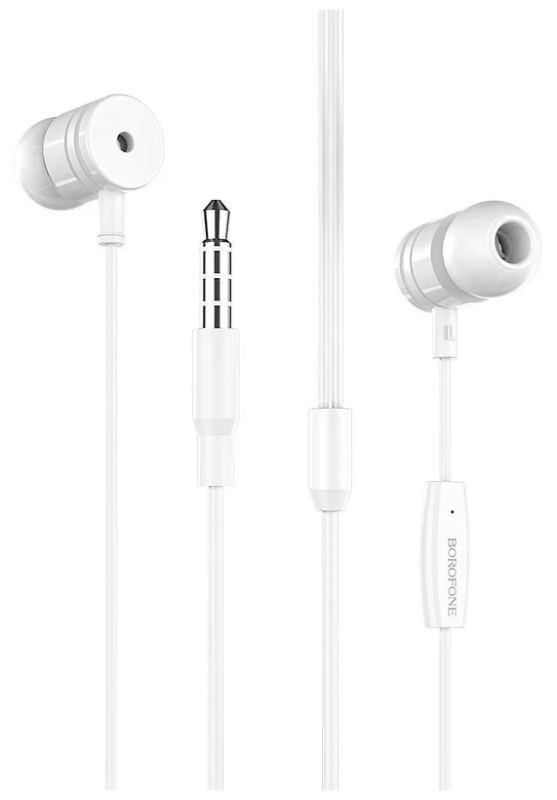 Внутриканальные наушники Borofone BM31 AUX разъём с микрофоном без рег.громкости (Белый)