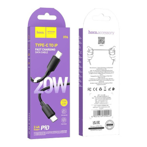 Кабель Hoco X96 2.4A PD 20W для Lightning to Type-C 1м (Черный)