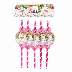 Трубочки Фламинго для коктейля 10шт 