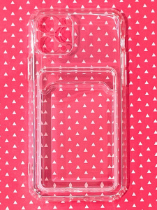 Прозрачный силиконовый чехол с визитницей  для iPhone 11 Pro