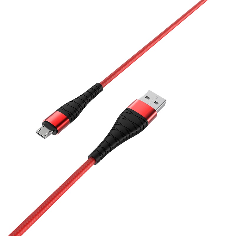 Кабель Borofone BX32 USB 2.4A для micro USB нейлон 1м (Красный)