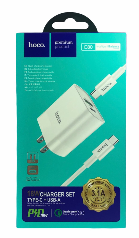 Сетевое зарядное устройство Hoco C80 Rapido 