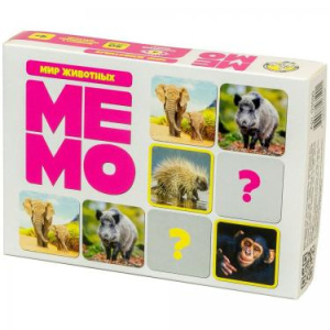 Настольная игра МЕМО Мир животных (50 карточек) 