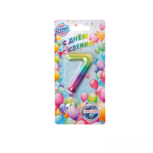 Свеча для торта Акварельная цифра 7