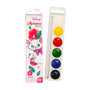 Краски акварель медовая Коты-аристократы без кисти 6 цветов