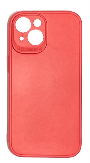 Силиконовый матовый чехол с защитой камеры для iPhone 15 (Красный)