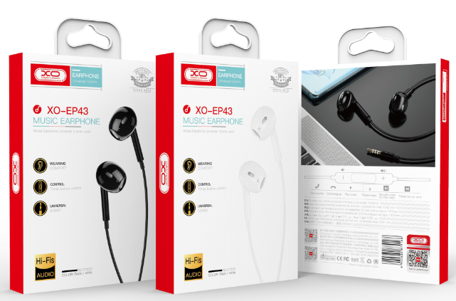 Наушники XO EP43 3.5mm In-ear Earphone 1.2M