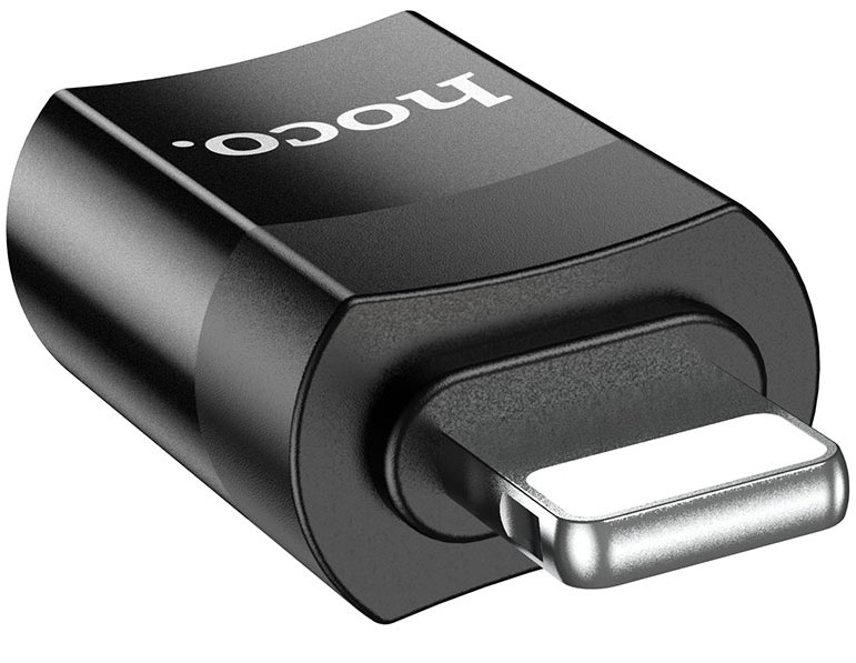 OTG Адаптер для Lightning 8-pin Type-C USB Hoco UA17 (Черный)