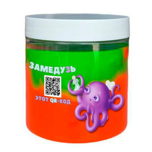 Слайм "Медуза" зелёный-оранжевый неон 400 г