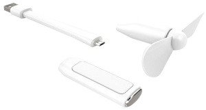 Портативная мини LED лампа + вентилятор ROCK ROT0726 5V белый