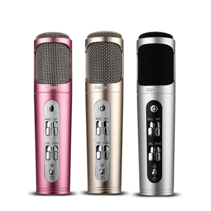 Портативный микрофон REMAX K02 розовый