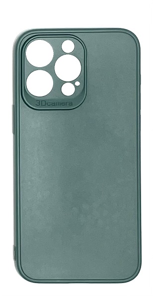 Силиконовый матовый чехол с защитой камеры для iPhone 15 Pro Max (Темно-зеленый)