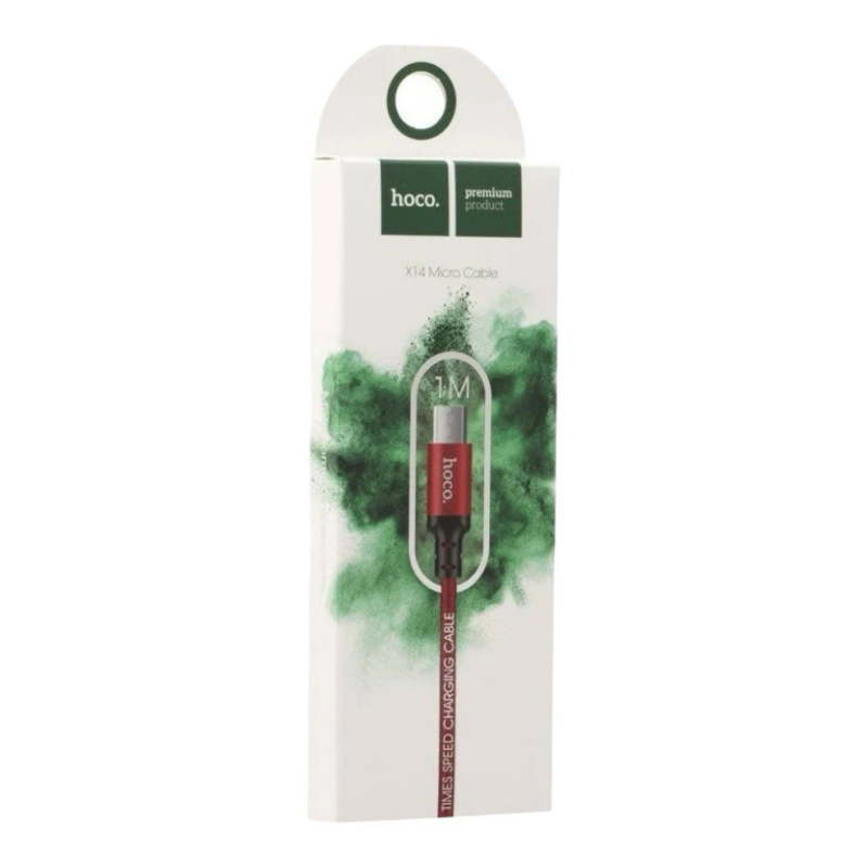 Кабель Hoco X14  microUSB 1m (Черно-красный)