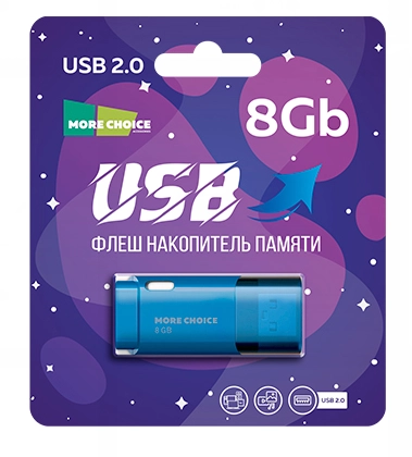 Флешка USB 8GB 2.0 More Choice MF8 (Темно-синий)