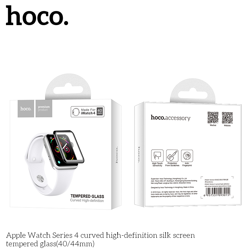 Защитное стекло Hoco curved high-definition silk screen tempered glass 40mm для Apple Watch