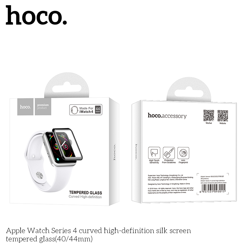 Защитное стекло Hoco curved high-definition silk screen tempered glass 44mm для Apple Watch