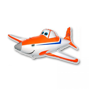 Шар фольгированный "Самолет" (лента+гелий)