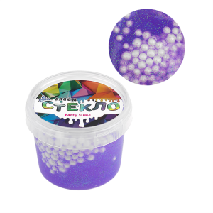 Слайм "Стекло" с шариками в банке 90г