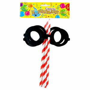 Трубочки для коктейля Очки набор 4 шт 