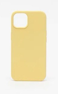 Силиконовый чехол с закрытым низом для iPhone 15 Pro (Желтый)