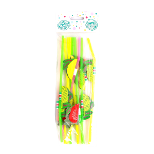 Трубочка для коктейля Фрукты набор 12 шт