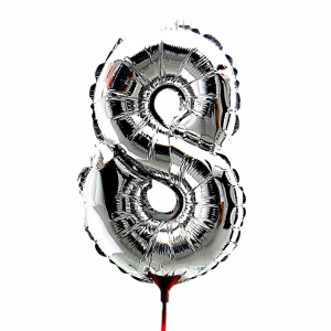 Шар фальгированный цифра 8 серебро цвет