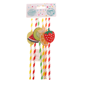 Трубочки для коктейля Фрукты набор 6 шт.