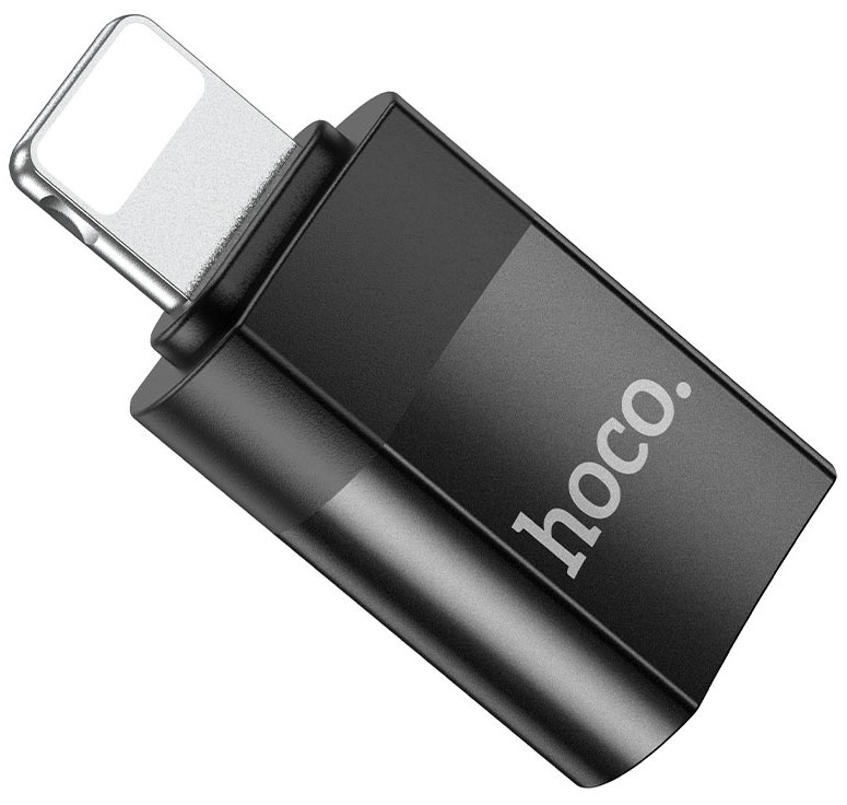 OTG Адаптер для Lightning 8-pin Type-C USB Hoco UA17 (Черный)