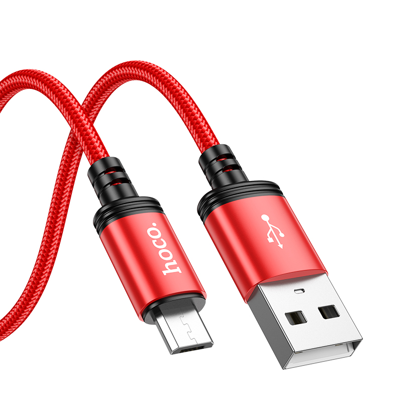 Кабель нейлоновый Hoco X89 2.4A Micro USB 1м (Красный)