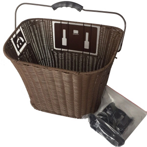 Корзина на руль LX-142 плетёная с ручкой 340х275х250 мм